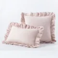 Elegante rosa Samtkissenbezüge mit Rüschenrand für Sofa und Bettdekorationen - 30x50cm(Nur Bezug) / Rosa