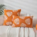 Cozy orange chenille throw pillow cover with pumpkin pattern for autumn home decor - 45*45cm Without Core / Orange