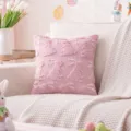 Weicher rosa Plüsch-Kissenbezug mit Hasenmuster für Deko - 30*50cm Ohne Kern / Widderkaninchen / Rosa
