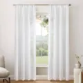 Eleganter französischer moderner weißer bestickter transparenter Vorhang für Wohnzimmer - 132*244cm 1 Stück/Packung / Weiß