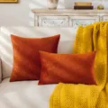 Vintage-Kissenbezüge aus geprägtem Samt in Burnt Orange für luxuriöse Heimdeko - 30*50cm (Ohne Füllung) / Karamell Kirschblüte