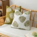 Decorative chenille pumpkin pattern throw pillow cover for autumn home sofa bed decor - 30*50cm Without Core / 2 Pcs/Set / Green + White with Green