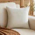 Elegant white Chenille throw pillow cover with minimalist Japanese style for sofa decor - 45x45cm(Case Only) / Pure White