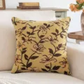 Elegant vintage floral jacquard throw pillow cover with yellow and brown patterns - 45*45mm / Yellow