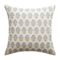 Elegant vintage blue floral pattern linen-texture decorative throw pillow cover - 45*45mm / Floral Plant-Blue