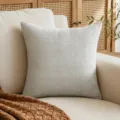 Modern Japanese minimalist textured grey chenille throw pillow cover for home sofa - 45x45cm(Case Only) / Moonstone Grey