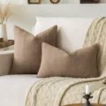 Moderne neutralbraune Ramie-Gitter-Kissenbezüge für Boho-Chic-Sofadekoration - 45*45cm Ohne Kern / Haferflocken