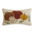 Elegant velvet pillowcase featuring festive multi-colored pumpkin embroidery for Halloween - Pumpkin String / 30*50cm