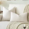 Modern minimalist cream linen striped throw pillow cover for chic sofa living room decor - 30x50cm (Pillowcase Only) / Pure White