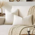 Fodere per cuscini neutre in ramiè a quadretti in stile quadrato e lombare decor - Bianco Puro