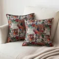 Ethnic retro jacquard throw pillow cover featuring intricate tiger and floral pattern - Tiger Jacquard