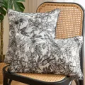 Vintage ethnic style pillowcase featuring a black and white jungle toile de jouy pattern - Classic Leopard