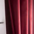 Detailed view of luxury burgundy velvet blackout curtain with soft plush texture - Retro Copper