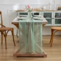 Sage green cheesecloth table runner for rustic wedding and party dining decor - 90*300cm / Sage Green