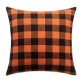 Fodera per cuscino Halloween a quadretti arancioni e neri per divano casa - 30*50cm Senza Anima / Federa a quadretti