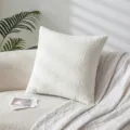 Weiches weißes Bouclé-Strukturkissen für moderne luxuriöse Sofadekoration zu Hause - 45*45cm Ohne Kern / Gebleichtes Weiß