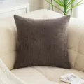Dunkelbrauner Kissenbezug aus Chenille mit elegantem Fischgrätenmuster für Sofa und Schlafzimmer - 45x45cm (Ohne Füllung) / Graubraun