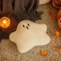 Cojín decorativo de peluche blanco con forma de fantasma para decoración Halloween - Fantasma Pequeño / 30x37cm / Blanco Roto