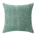 Salbeigrüne Kissenhülle aus Chenille mit klassischem Fischgräten-Strukturmuster. - 45x45cm (Ohne Füllung) / Dunkelgrün