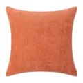 Dekorativer terracotta orangefarbener Chenille Kissenbezug mit edlem Fischgrätmuster - 45x45cm (Ohne Füllung) / Orange
