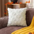 Cream plush throw pillow cover with 3D maple leaf pattern for autumn decor - Understand maple leaves / 30*50cm Without Core