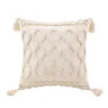 Boho tufted pillow cover with tassels and geometric woven texture for sofa decoration. - 45x45cm (Cover Only) / Twist Knit Pattern