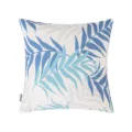 Waterproof outdoor cushion cover with blue palm leaf print on white background - 30x50cm (Cover Only) / Blue Gray Areca Leaf