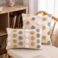 Nordic style tufted pillow covers featuring colorful pom-pom dots for sofa decor - 30*50cm Without Core / Tri-Color Ball