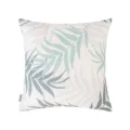 Waterproof outdoor cushion cover with blue palm leaf print on white background - 30x50cm (Cover Only) / Light Grey Palm Leaf