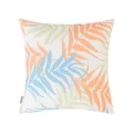 Outdoor waterproof cushion cover featuring a colorful tropical palm leaf pattern design - Coral Red Areca Leaf