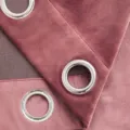 Elegant soft pink velvet grommet top curtain showing premium fabric texture detail - Grommet Type / 70*120cm 1 Piece (27*47 Inches) / Auburn