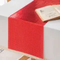 Funkelnder roter Tischläufer mit Pailletten und Spiegelgitter für Partydekoration - 30x120cm / Rot