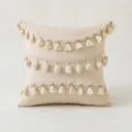 Cremefarbener Boho-Kissenbezug mit Quasten und Pompons, dekorativer Landhaus-Kissenbezug - 45*45cm Ohne Kern / Quaste Mit Pompon