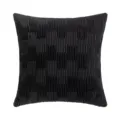 Elegant black pleated velvet throw pillow cover with geometric texture for sofa decor. - Pillowcase (Without Core) / 45x45cm / Black