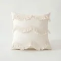 Eleganter cremefarbener Boho-Kissenbezug mit drei Reihen welliger Quastenfransen - 45*45cm Ohne Kern / Wellenförmige Quasten
