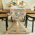 Floral pattern table runner with tassel accent in a warm dining setting - 40*180CM / Garden