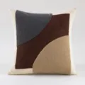 Fodera per cuscino ricamata con design astratto a blocchi di colore per divano casa - 45*45cm Senza Nucleo / Blocco di Colore (Base in Cotone)