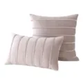 Elegant dusty rose velvet pillow covers with decorative striped strapping design - 30*50cm Without Core / Champagne Pink