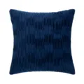 Decorative dark blue pleated velvet throw pillowcase with vertical textured stripes - Pillowcase (Without Core) / 45x45cm / Navy Blue