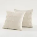 Fundas de cojín de terciopelo plisado blanco crema para decoración de sofá minimalista - Blanco