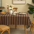 Bohemian rectangular jacquard fabric tablecloth with colorful ethnic striped patterns - Boho Geometric / 60*60cm