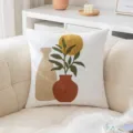 Fodera per cuscino ricamata astratta minimalista con design a vaso per divano - 45*45cm Senza Nucleo / Vaso (Base in Velluto)