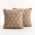 Soft light brown plush pillowcase set of 2 with embroidered diamond pattern design - 30x50cm Single-Sided Plush (Insert Not Included) / Brown
