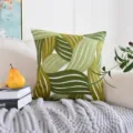 Groene 3D-geborduurde kussenhoes met bladmotief voor bankdecoratie, sierkussenhoes - 45x45cm / Stijl 3 (Zonder Kern)