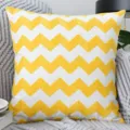 Fodera per cuscino nordica con ricamo a spina di pesce 3D giallo e bianco - Onda / 45x45cm (Senza Inserto)
