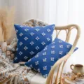 Blue Nordic style star tufted cotton cushion cover set for sofa and bedroom decor - Blue