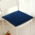 Cojín de silla de terciopelo azul marino con espuma viscoelástica para oficina - Solo Núcleo (40x40cm) / Azul Marino