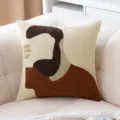 Fodera per cuscino ricamata astratta minimalista con blocchi di colori della terra - 45*45cm Senza Nucleo / Lift forehead (cotton bottom)