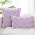 Soft lavender plush throw pillow cover featuring a stylish wavy geometric design - 30x50cm Single-Sided Plush (Insert Not Included) / Light Purple