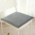 Cojín de silla de terciopelo gris de espuma viscoelástica con base antideslizante hogar - Gris claro